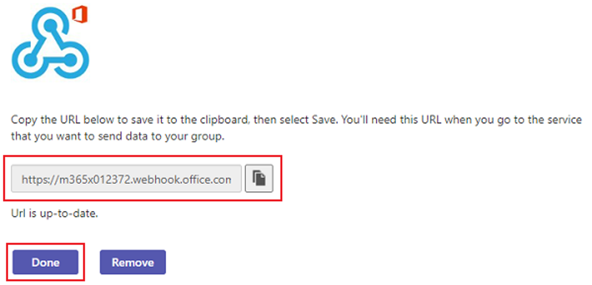 Copy the Webhook URL