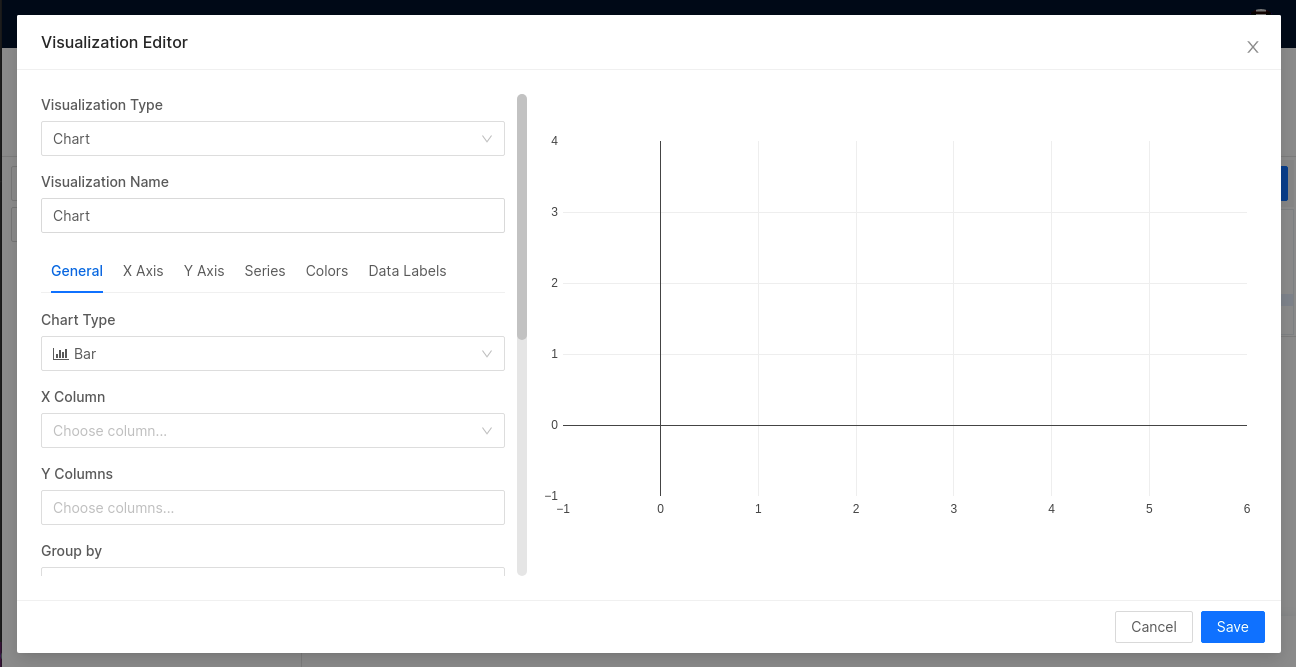 Selecting visualization type