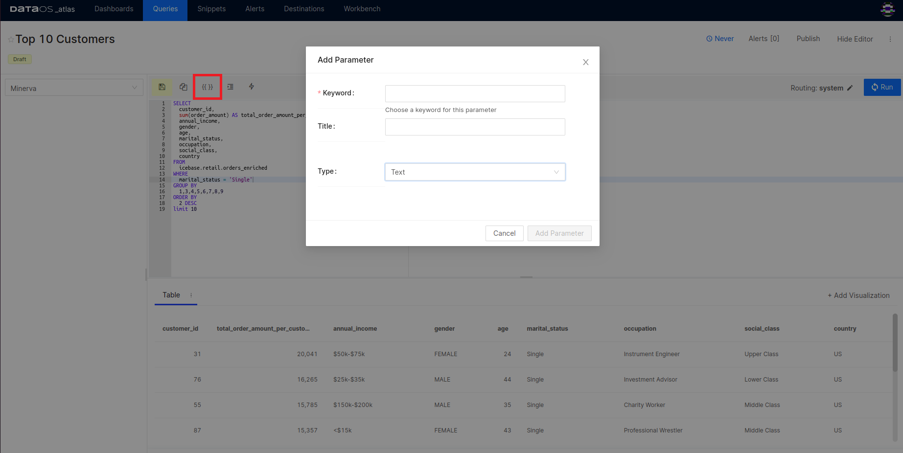 Adding query parameters