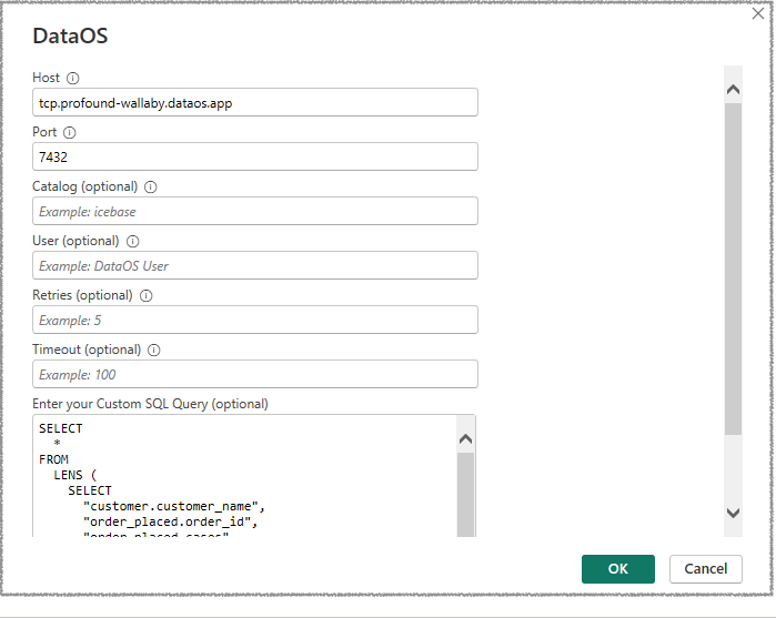 Query to get the result data