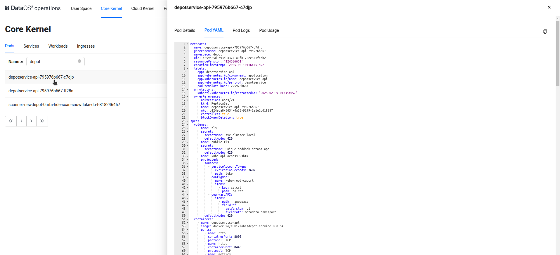 Hierarchical Structure of a Data Source within DataOS